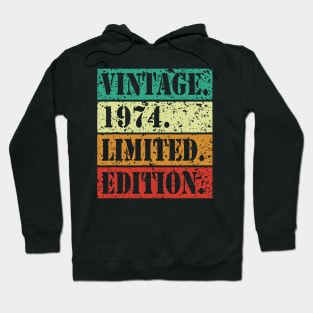 Vintage 1974 Gifts Age 50th Year Old Boy Girl Hoodie